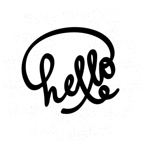 Hello lettering. Can use for greeting card, poster, t-shit etc. Lettering element for design. Hello on white background. Vector illustration.のイラスト素材
