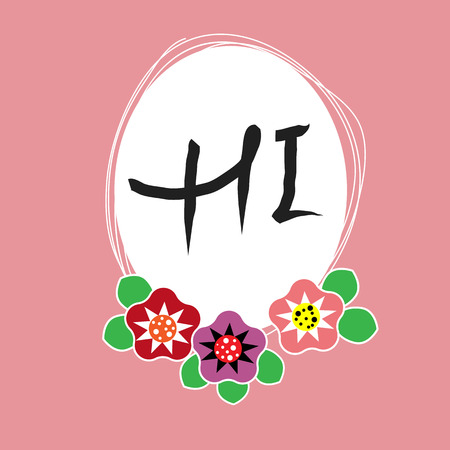 Cute speech bubble icon with hello greetingのイラスト素材