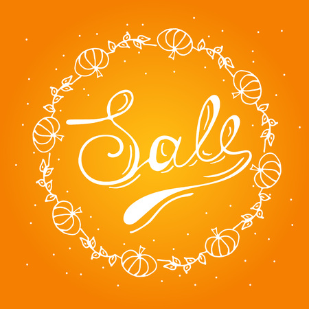 Sale lettering with frame. Sketch style. Can use for poster or label, shop and market. illustration.のイラスト素材