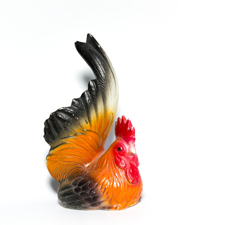 Ceramic cock in isolated on white background.の写真素材