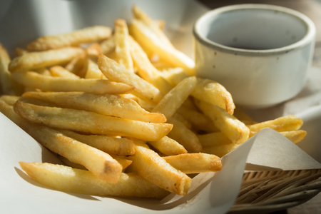Close up of hot french fries