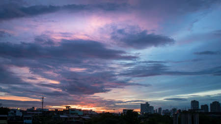 Bangkok view from higher in the evening light.の写真素材