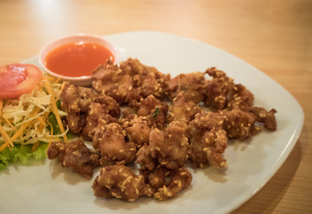 Fried chicken is a popular food in Thailand.の写真素材