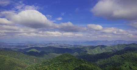 The mountain with the blue sky in the afternoon.の写真素材