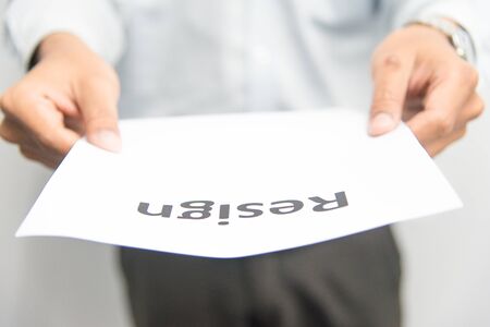 Man office with resign letterの写真素材