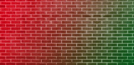 Brick wall, Red green bricks wall texture background for graphic designの写真素材