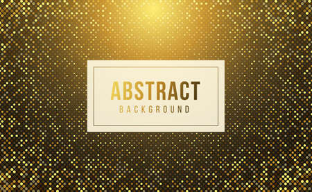 Abstract geometric pattern gold background, digital technology banner, particle drapery luxury gold background, gold glowing neon, luxury style, golden luminous dust, texture illustration vectorのイラスト素材