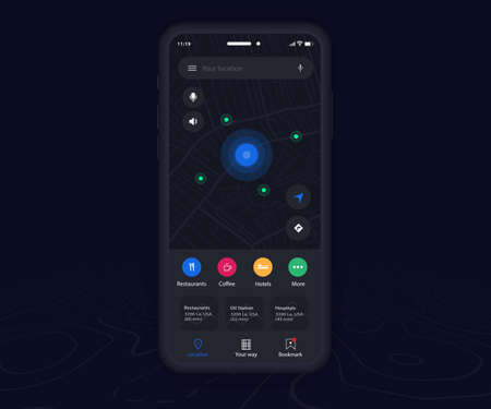 Vector of Smartphone map GPS navigation - ID:1-165187326 - Royalty Free ...