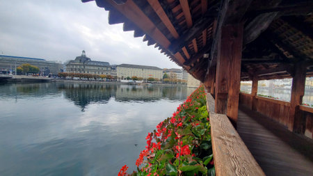 View of the lake in Lucerne.の写真素材