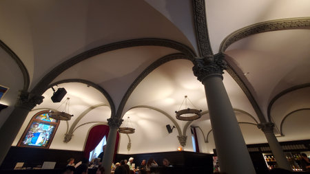 Interior view of the Basilica of the Annunciation, Nazareth, Israelの写真素材