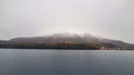 Beautiful panoramic view of Lake Wakatipu, Queenstown, New Zealandの写真素材