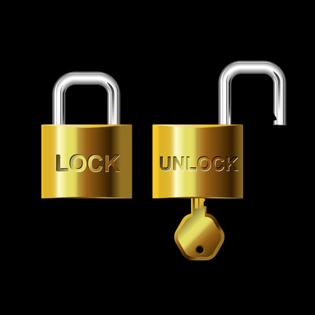 Vector illustration Keys lock and unlock designのイラスト素材