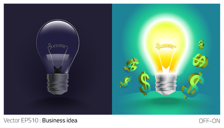 Light on-off concept for business. you will get money when your job successのイラスト素材