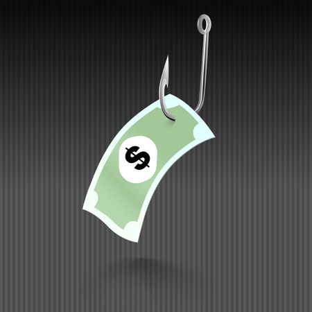 Money catching with hook idea vector object designfor business visionのイラスト素材