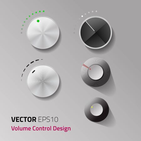 Vector file. Volume control set metal circle with difference level interface designのイラスト素材