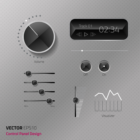 Vector file control panel set. the luxury diamond concept. black and gray tone must represent for modern luxury interfaceのイラスト素材
