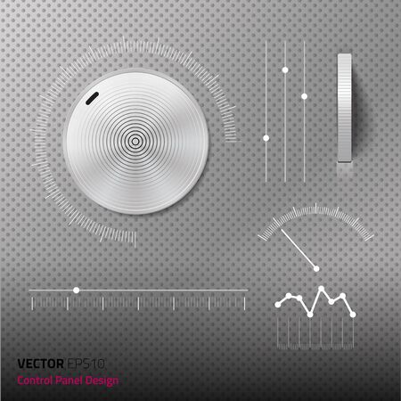 Vector file control panel set. luxury dot background concept. silver, black, gray tone and dot must represent for modern luxury interfaceのイラスト素材
