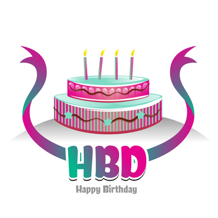 Happy Birthday symbol with cake design.のイラスト素材