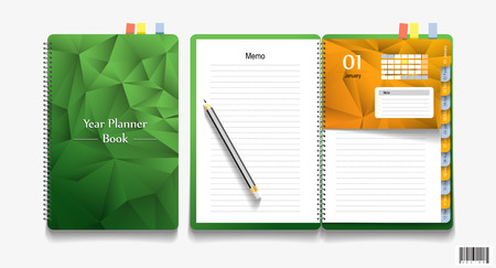 Note book, note papers and pencil, Business working elements for web design. vector fileのイラスト素材