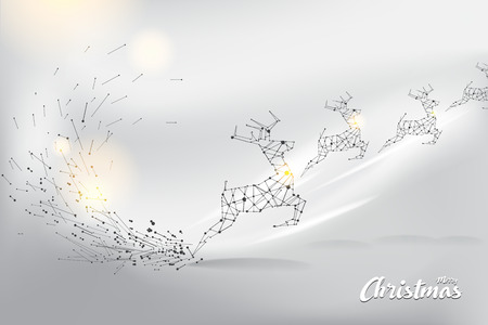 vector illustration. Christmas concept. dot and line motion graphic artのイラスト素材