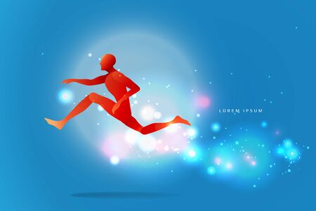The motion of humans. silhouette of a jumping man. suitable use for sport and action. vector illustrationのイラスト素材