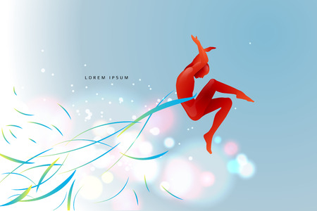 The motion of ballet. silhouette of a jumping man. suitable use for sport and action. vector illustrationのイラスト素材