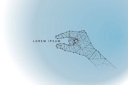 Finger gripping. line and dot design. scale to any size without loss of resolution. vector illustrationのイラスト素材