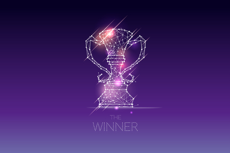 The particles, geometric art, line and dot of winner trophy
abstract vector illustration. graphic design concept of victory or champion.
- line stroke weight editableのイラスト素材