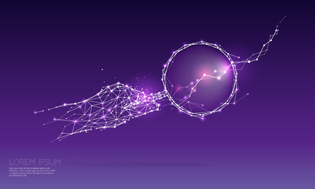 The particles, polygonal, geometric art - hand with magnify glass
abstract vector illustration. concept of Searching.
- line stroke editableのイラスト素材