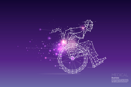 The particles, geometric art, line and dot of business man on wheelchair.
abstract vector illustration. graphic design concept of medical
- line stroke weight editableのイラスト素材