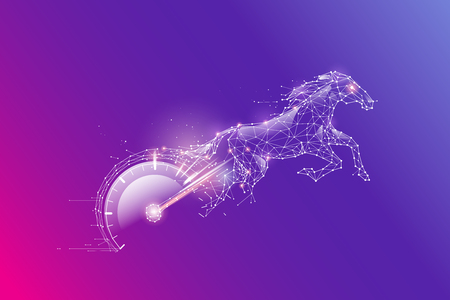 The particles, geometric art, line and dot of speed meter and horse.
abstract vector illustration. graphic design concept of Speed.
- line stroke weight editableのイラスト素材