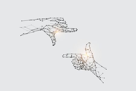The particles, geometric art, line and dot of finger frame.
abstract vector illustration. the graphic design concept of focusing.
- line stroke weight editableのイラスト素材