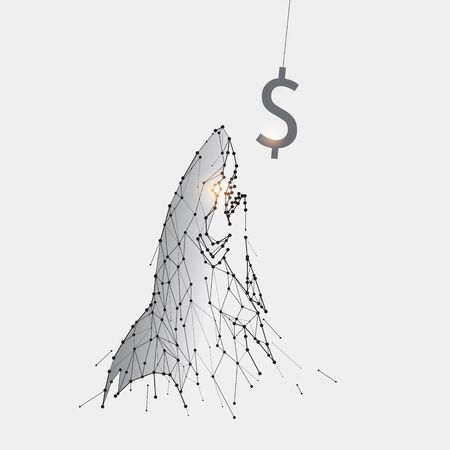 The particles, geometric art, line and dot of shark catching money.
abstract vector illustration. graphic design concept of business.
- line stroke weight editableのイラスト素材