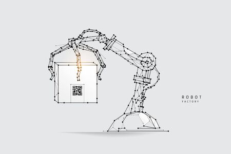 The particles, geometric art, line and dot of Robot arm.
abstract vector illustration. graphic design concept of logistic.
- line stroke weight editableのイラスト素材