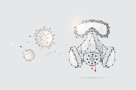 The particles, geometric art, line and dot of Protection mask.
abstract vector illustration. graphic design concept of Virus.
- line stroke weight editableのイラスト素材