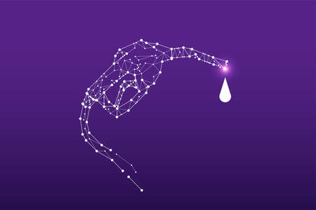 The particles, geometric art, line and dot of the fuel nozzle.abstract vector illustration. graphic...