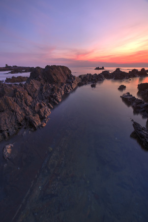 PANDAK BEACH, 25 JULY 2015. Sunrise seascape at Pandak Beach, Terengganu.の写真素材