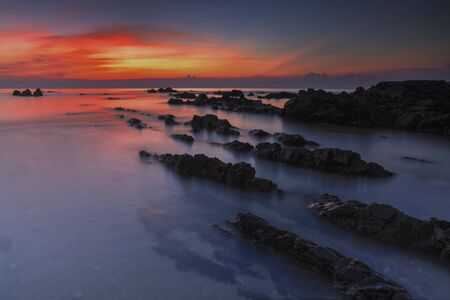 PANDAK BEACH, 25 JULY 2015. Sunrise seascape at Pandak Beach, Terengganu.の写真素材