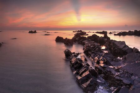 PANDAK BEACH, 25 JULY 2015. Sunrise seascape at Pandak Beach, Terengganu.