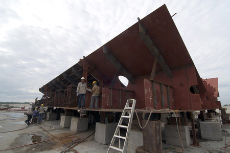 Shipbuilding construction at Port Klang Malaysiaのeditorial素材
