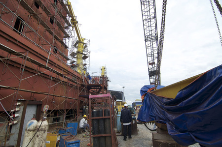Shipbuilding construction at Port Klang Malaysiaのeditorial素材