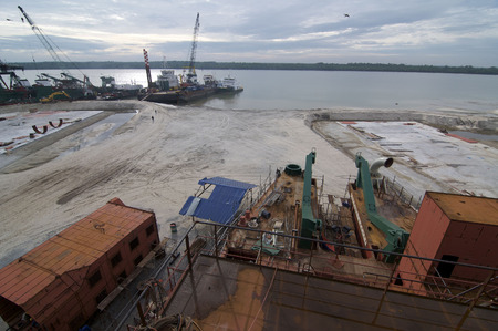Shipbuilding construction at Port Klang Malaysiaのeditorial素材