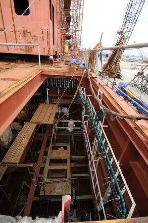 Shipbuilding construction at Port Klang Malaysiaのeditorial素材
