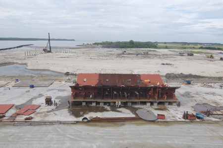 Shipbuilding construction at Port Klang Malaysiaのeditorial素材