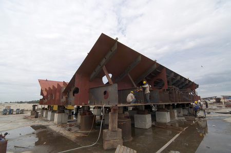 Shipbuilding construction at Port Klang Malaysiaのeditorial素材