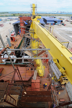 Shipbuilding construction at Port Klang Malaysiaのeditorial素材