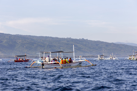 Lovina Beach, Bali, known as dolphin beach as it can been seen naturally using boat.の写真素材