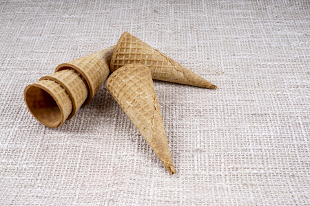 blank crispy ice cream coneの写真素材