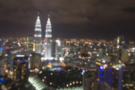 Kuala Lumpur skyline at nightのeditorial素材