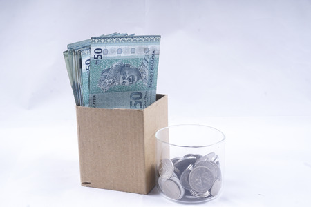 Finance background with money and coin. Finance concept.の写真素材